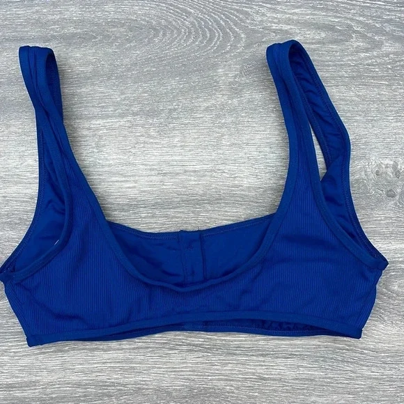L*Space Ribbed Robbie Bikini Top, indigo - Picture 4 of 9